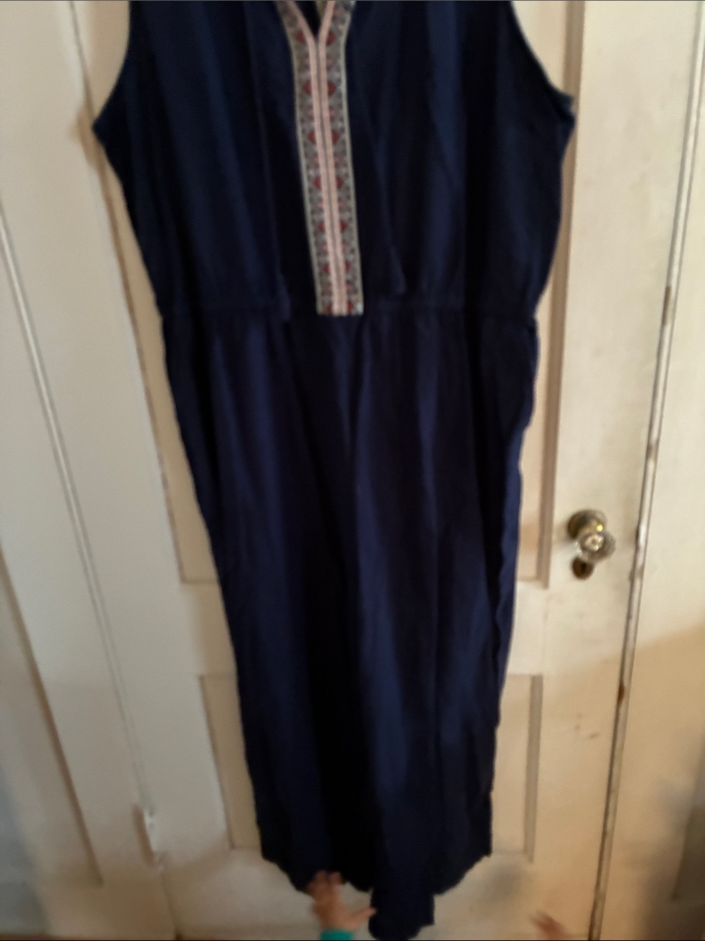 Old Navy Navy Embroidered jumpsuit